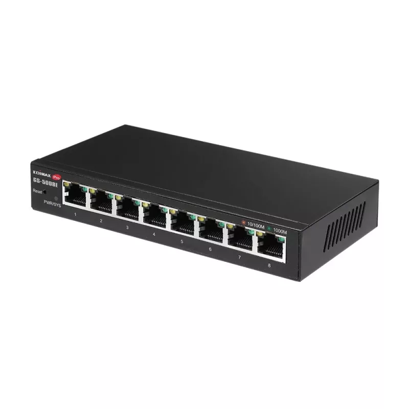 Edimax GS-5008E przełącznik sieciowy Zarządzalny Gigabit Ethernet (10/100/1000) Czarny
