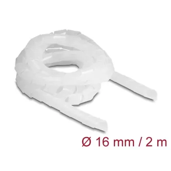 DeLOCK Wąż spiralny elastyczny 2 m x 16 mm przezroczysty polietylen