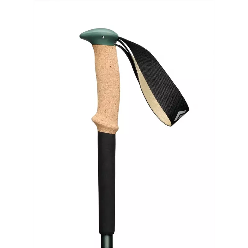Kijki trekkingowe Czarny Diamond Trail Cork, regulowane 100–140 cm, aluminium, uchwyt korkowy/EVA, 3-segmentowe, zielony/beżowy