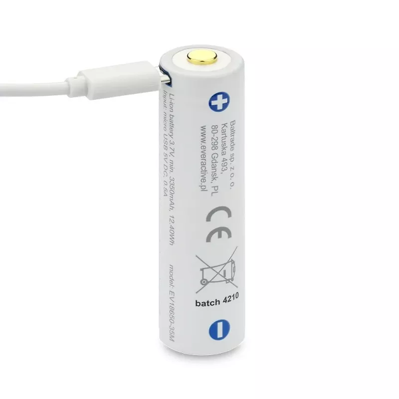 18650 Li-Ion 3.7V everActive 3500mAh battery (1 szt.) micro-USB with protection