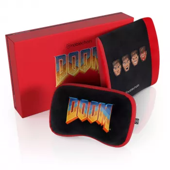 Zestaw poduszek z pianki memory noblechairs DOOM Retro Edition — ergonomiczne poduszki do foteli gamingowych i biurowych