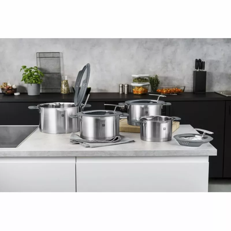 ZWILLING SIMPLIFY 66870-004-0 Zestaw garnków Stal nierdzewna 4 szt. Srebrny Czarny