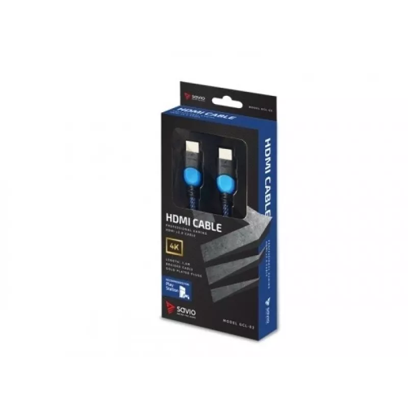 Przewód HDMI Savio GCL-02 1,8 m HDMI Typ A (Standard) Czarny, Niebieski