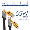 Kabel 4w1 w oplocie Akyga AK-USB-57 USB-A/USB-C – USB-C/Lightning, USB 2.0, 65 W, 1 m, szary