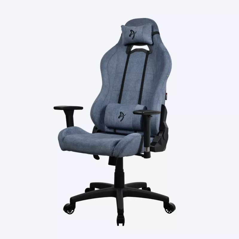 Fotel gamingowy Arozzi Torretta SoftFabric niebieski — ergonomiczny design, regulowana wysokość i podłokietniki