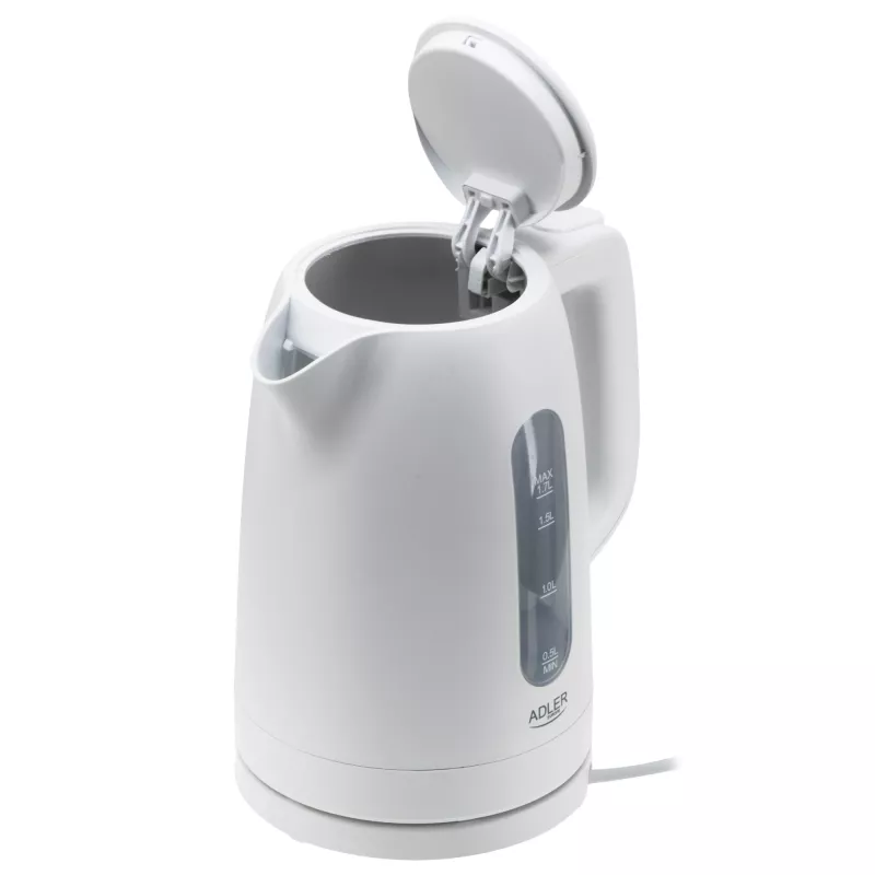 Czajnik elektryczny Adler AD 1379w — 1,7 L, do 2200 W, biały, obrotowa podstawa 360°, polipropylen