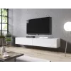 Stolik TV cama meble SLIDE 200 — 2000×400×300 mm, biały połysk MDF blat, biała rama