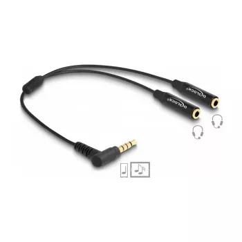 DeLOCK kabel audio 0.25 m 3.5mm 2 x 3.5mm Czarny