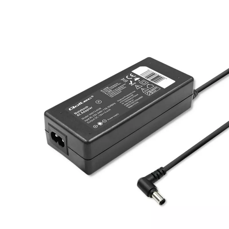 Zasilacz sieciowy do laptopa Qoltec Toshiba 65W 3,42A 19V 5,5x2,5 50073.65W