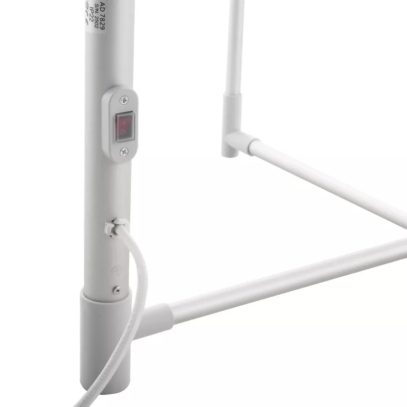 Elektryczna składana suszarka na pranie Adler AD 7829 — 300 W, 148×52×90 cm, biała, wolnostojąca