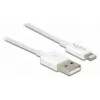 Kabel USB do transmisji danych i ładowania DeLOCK 83000 do iPhone iPad iPod biały 1 m