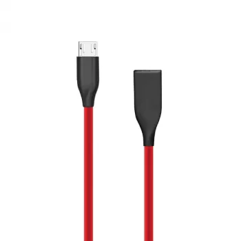 Kabel silikonowy USB-Micro USB (czerwony, 1m)