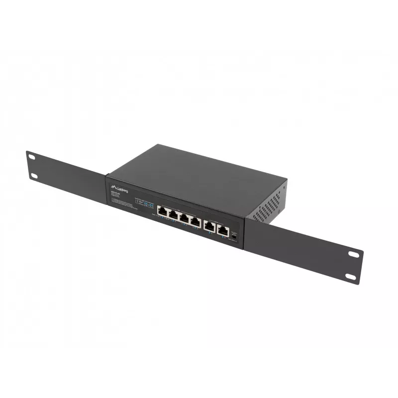 Przełącznik PoE+ Lanberg Rack 10/19 RSFE-4P-2FE-60