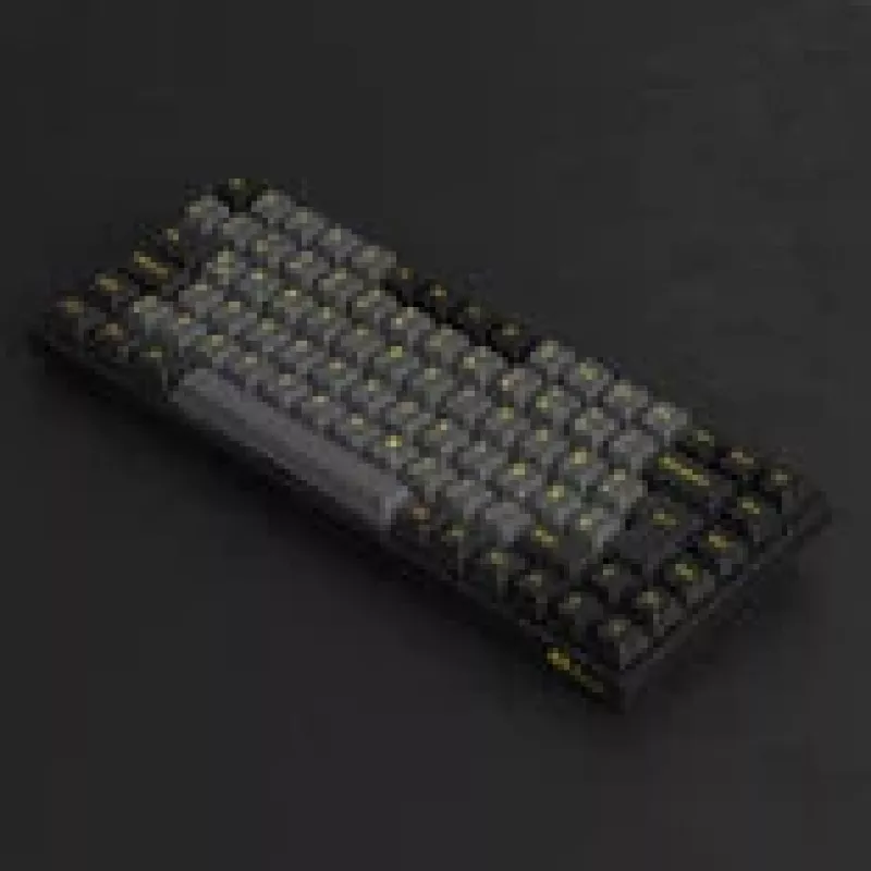 Klawiatura mechaniczna dla graczy AKKO Czarny & Gold 3084B Plus, 84 klawisze, przełączniki Akko V3 Cream żółty, podświetlenie RGB