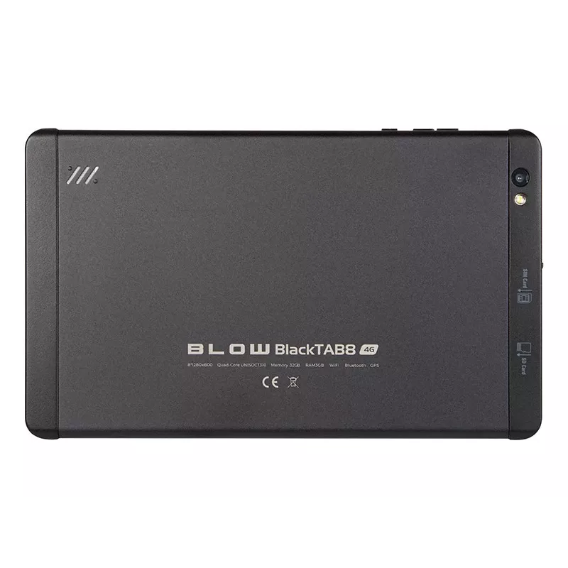 Tablet BLOW CzarnyTAB8 8 cali 4G LTE, 3 GB RAM, 32 GB eMCP, Android 14, IPS 1200×1920, MicroSD