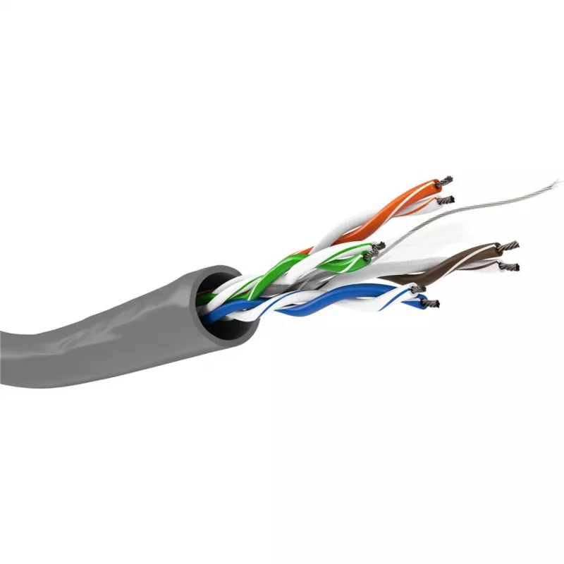 Wentronic Goobay CAT 6 Kabel sieciowy, U/UTP, szary, 100 m - CCA, AWG 24/7 (linka), PVC (93884)