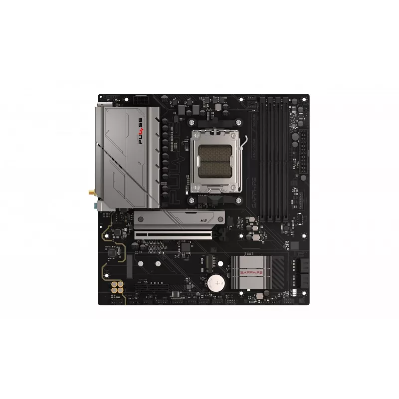 Płyta główna Sapphire PULSE B850M WIFI — AMD B850 micro ATX, Socket AM5, DDR5 do 7600 MHz, 4 DIMM, 192 GB, Wi‑Fi 6, 2.5GbE