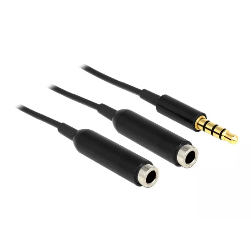 Kabel audio DeLOCK 65575 0.25m 3.5mm 2 x 3.5mm Czarny