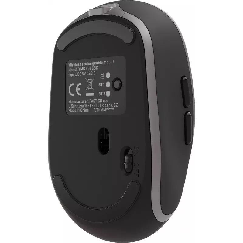 Dual WiFi+Bluetooth wireless mysz, rechargeable battery, 5 buttons