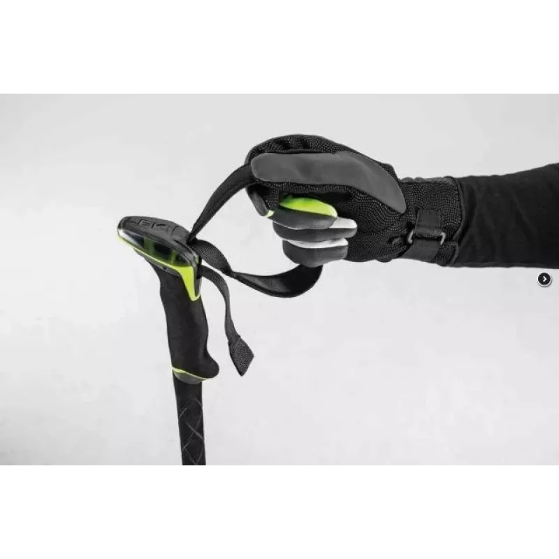 Kijki do nordic walking Leki Guide 2 — aluminium, maksymalna długość 150 cm, waga 271 g, pasek zabezpieczający Lock Security Strap Nylon, średnica trzonka Ø1,6 cm, czarny
