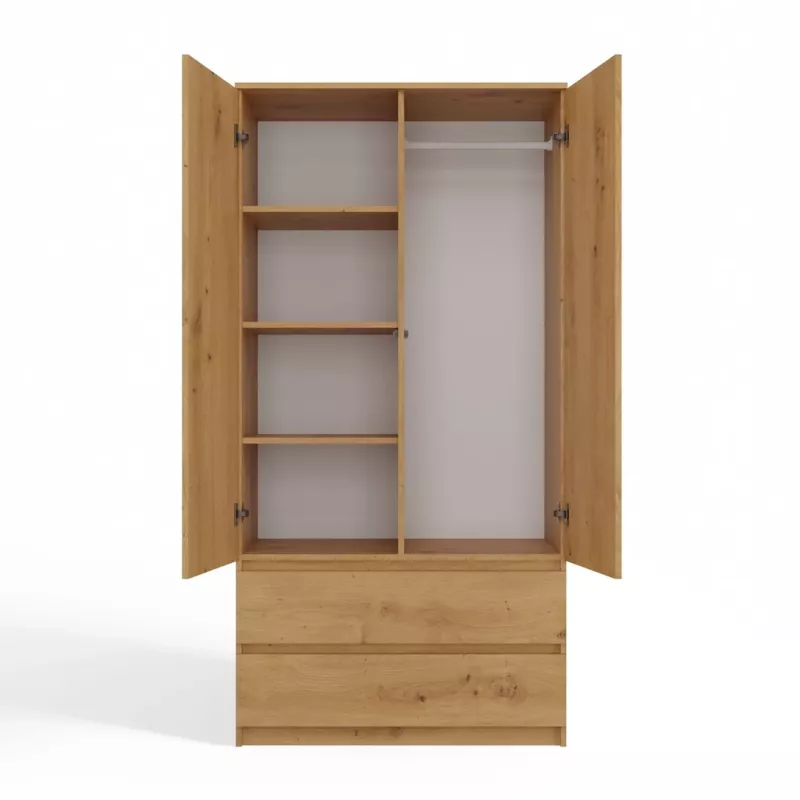 Topeshop SZAFA MALWA ART bedroom wardrobe/closet 5 shelves 2 drzwi(s) dąb