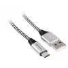 Kabel USB 2.0 Type-C męski - C męski 1,0m czarno-srebrny