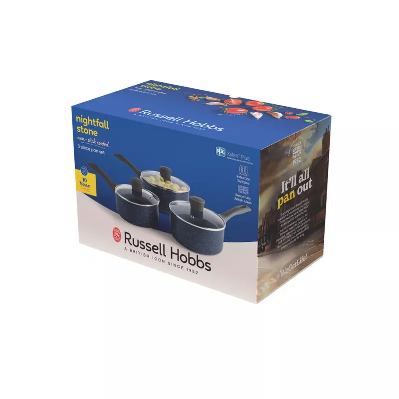 Zestaw garnków Russell Hobbs Nightfall Stone 3-częściowy 16/18/20 cm nieprzywierający
