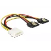 Wewnętrzny kabel zasilający DeLOCK 85237 0,2 m Molex na 2 x SATA