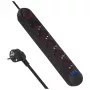 Listwa zasilająca MACLEAN MCE395 B — 5 gniazd, 3×USB, 110–240 V AC, 2,1 A USB, 2500 W, przewód 1,5 m, czarna