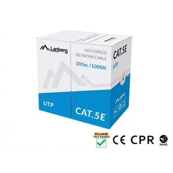 Kabel sieciowy Lanberg LCU5-11CU-0305-S U/UTP Cat5e 305 m szary