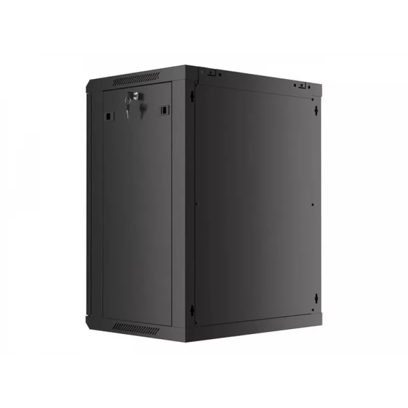 Lanberg naścienna szafa instalacyjna rack 19'' 15U 600x450mm czarna (drzwi szklane)