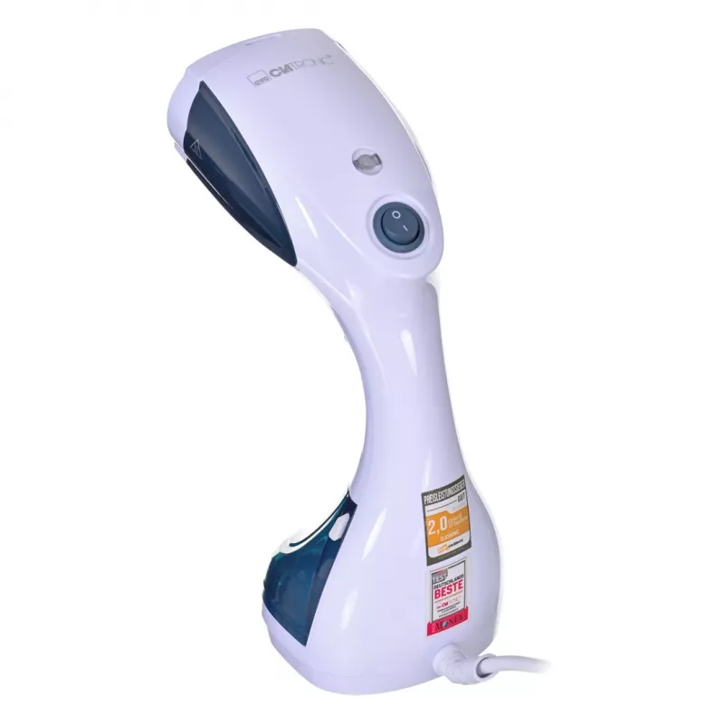 Ręczny parownic do ubrań CLATRONIC DB 3717 — 1100 W, zbiornik 200 ml, para ~20 g/min, ceramiczna stopa