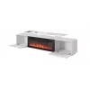 Szafka TV Cama Meble ROVA z kominkiem elektrycznym 190x37x48 cm biały/biały połysk