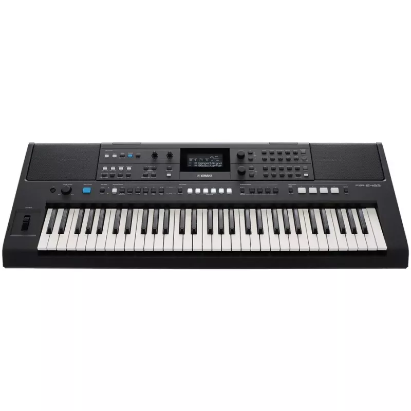 klawiatura YAMAHA PSR-E483 — 61-klawiszowy przenośny klawiatura aranżerski z dynamiką klawiatury i USB-MIDI