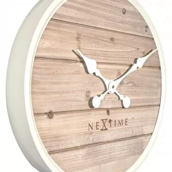 NeXtime klok 3134wi Plank, Ø50 cm, Ściana, Biały