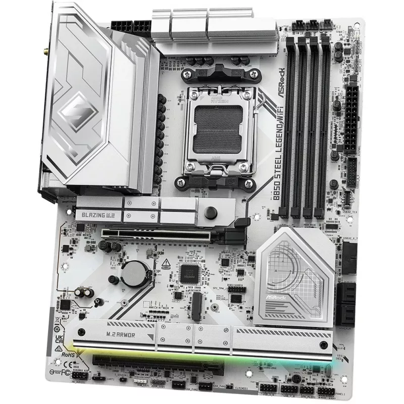 Płyta główna ASROCK B850 Steel Legend WiFi ATX — AMD B850, Socket AM5, DDR5, 4x DIMM, 4x M.2, Wi‑Fi 7, 2.5Gb LAN