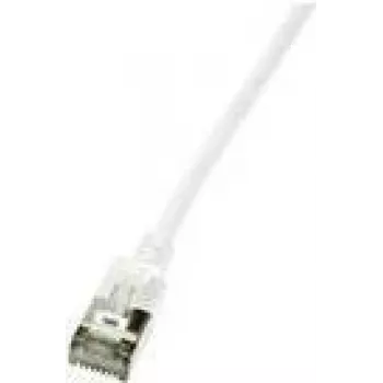 LogiLink Ultraflex SlimLine - Kabel krosowy - RJ-45 (M) do RJ-45 (M) - 0,5 m - 3,8 mm - ekranowany PIMF - CAT 6a - ekranowany, bezhalogenowy, formowany - Biały, RAL 9010