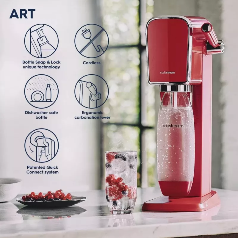 Satuator SodaStream Art Mandarin czerwony 1L Butelka do gazowania