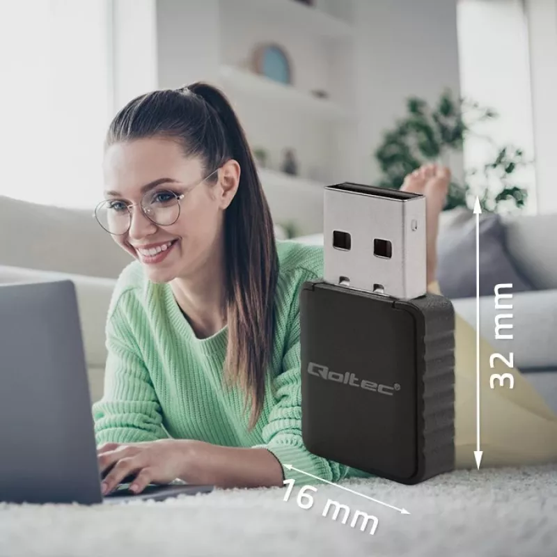 Bezprzewodowy adapter USB QOLTEC 56988 Dual Band 1300Mbps USB 3.0