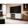 PAFOS szafka RTV na czarna stalowa rama 150x40x60 cm biały matowy