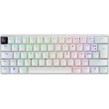 Logitech G PRO X 60 Klawiatura Gaming USB + RF Bezprzewodowa + Bluetooth AZERTY Francuski Biały (920-011925)