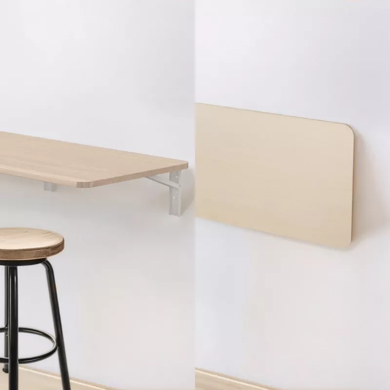 Składana półka ścienna MACLEAN MC-128 WD 100×40 cm wykończenie drewnopodobne