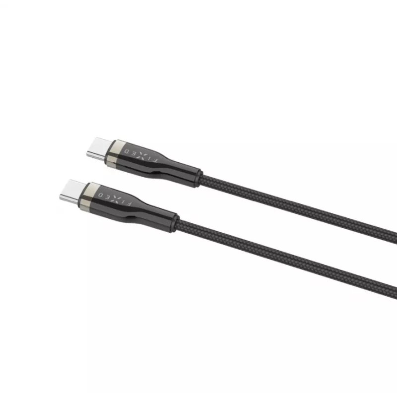 Kabel USB-C na USB-C FIXED FIXDB-CC2-BK — 2 m, 100 W, stałe, nieodłączane złącze