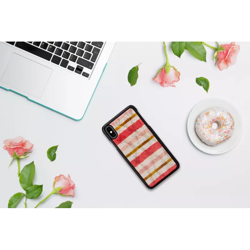Etui iKins do iPhone XS Max — czarne, wzór krótkiego ciasta