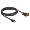 DeLOCK - Kabel wideo - HDMI / DVI - DVI-D (M) na HDMI (M) - 2,0 m - potrójna izolacja - czarny - śruby motylkowe (85654)