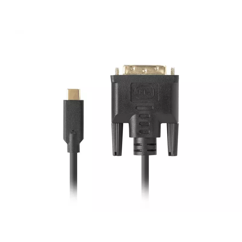 adapter kablowya wideo LANBERG CA-CMDV-10CU-0030-BK, USB Type-C na DVI-D, 3 m, czarny