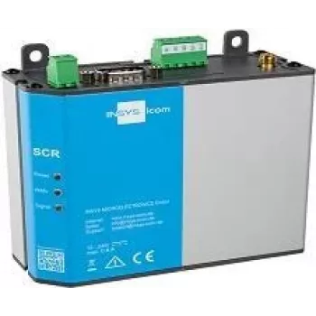 Router 4G INSYS icom SCR-L300 — montaż na szynie DIN/ścianie, antena SMA, protokoły BGP/OSPF/RIP, LAN 10/100 Mb/s