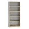 Regał biurowy top e shop R80 SONOMA, wykończenie dąb, 5 półek, 800×300×1820 mm