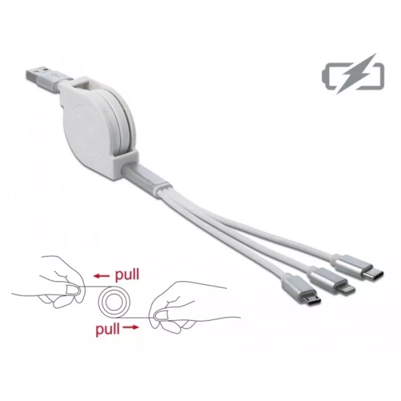 Kabel USB DeLOCK 85850 0,98 m USB 2.0 USB A USB C/Micro-USB B/Lightning