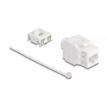 Moduł Keystone DELOCK 90722 płaski RJ-45 biały, 16×36×20,8 mm